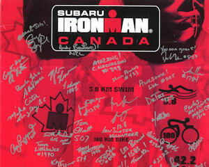 Vancouver Chiropractor at Aquarius Chiropractic 9 Ironman 2008 signed poster. We treats Ironman Triathletes.