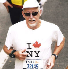 Vancouver marathoner running NYC marathon. Aquarius Chiropractic treats runners.