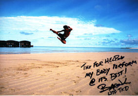 Taekwondo master showing off his flying side kick skills. Aquarius Chiropractic helps loosen tight muscles.